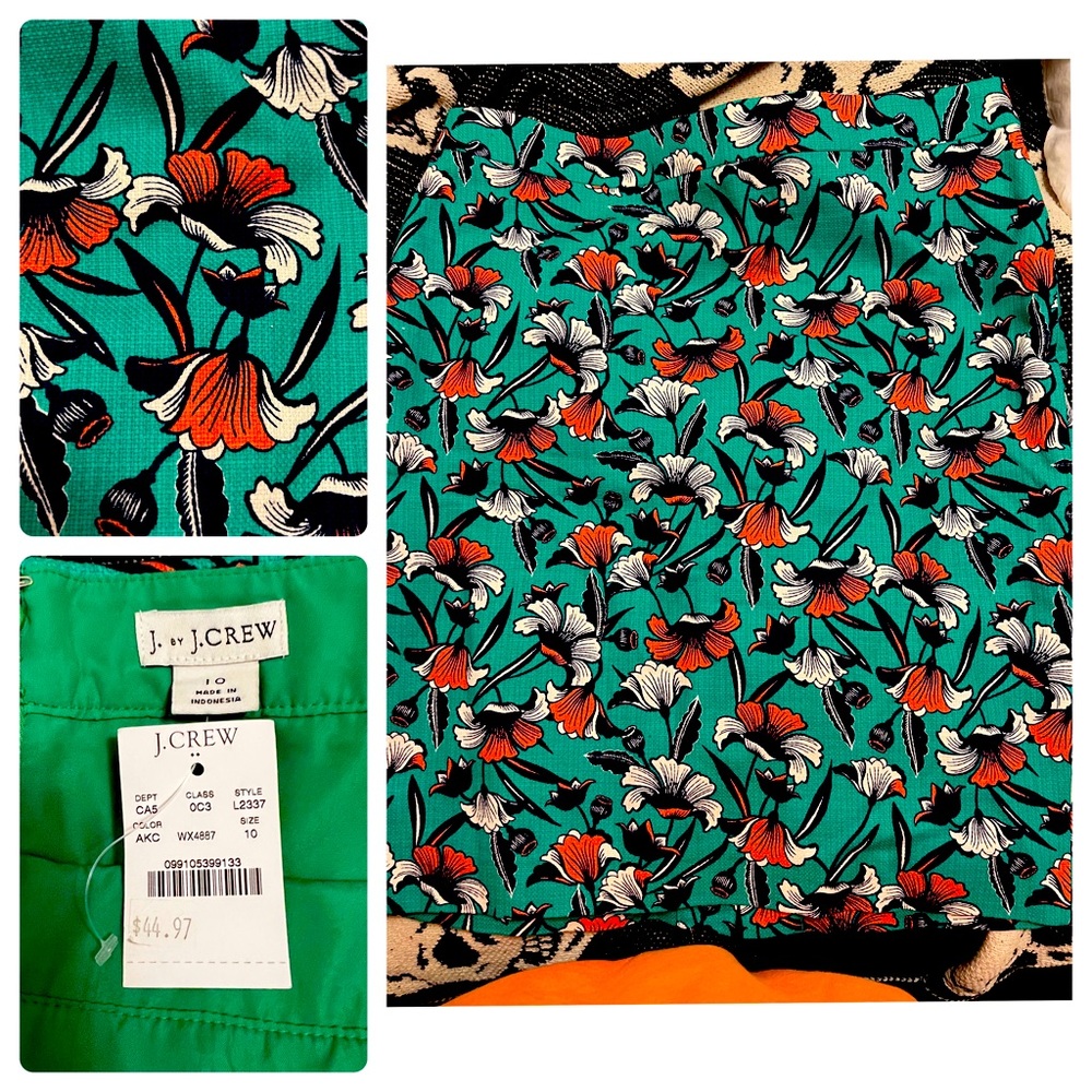 J. by JCrew linen blend flower skirt